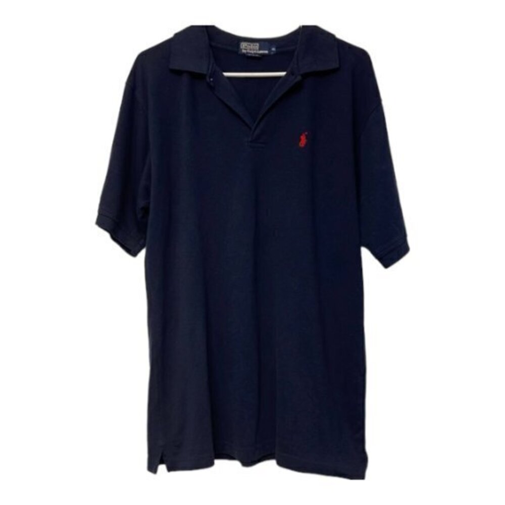 Vintage Polo by Ralph Lauren Navy Blue Collar Polo Shirt Size XL EUC #DS-0329